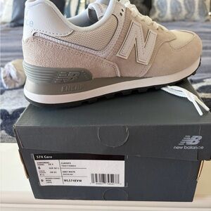New Balance Women's 574 Core Sneakers - Beige and White